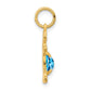 Girl Charm 6x4 Oval Genuine Blue Topaz-December - WBC