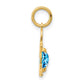 Boy Charm 6x4 Oval Genuine Blue Topaz-December - WBC