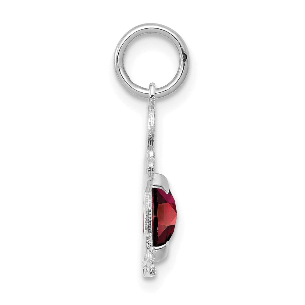 Boy Charm 6x4 Oval Genuine Garnet-January - WBC