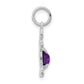 Girl Charm 6x4 Oval Genuine Amethyst-February - WBC