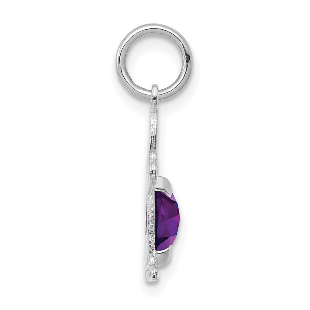 Boy Charm 6x4 Oval Genuine Amethyst-February - WBC