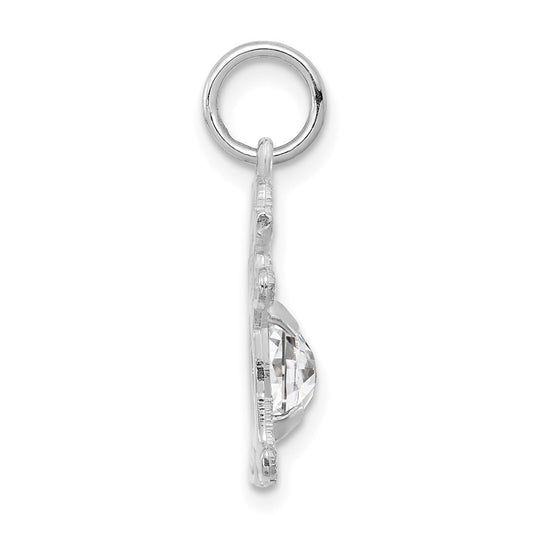 Girl Charm 6x4 Oval Genuine Topaz-April - WBC