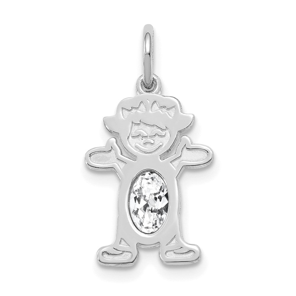 Girl Charm 6x4 Oval Genuine Topaz-April - WBC