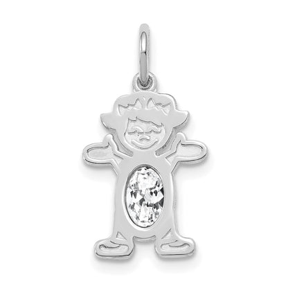 Girl Charm 6x4 Oval Genuine Topaz-April - WBC