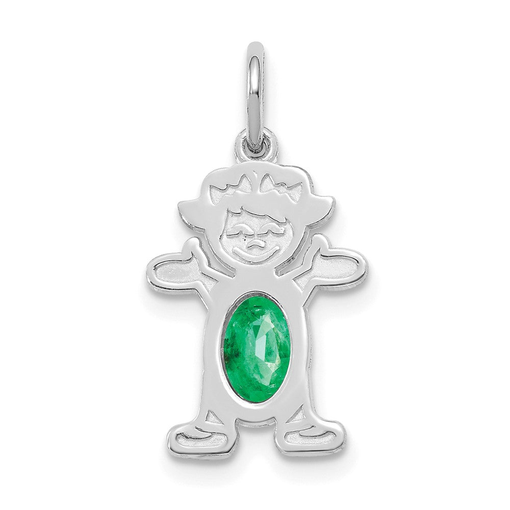Girl Charm 6x4 Oval Genuine Emerald-May - WBC