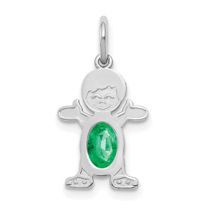 Boy Charm 6x4 Oval Genuine Emerald-May - WBC