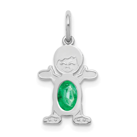 Boy Charm 6x4 Oval Genuine Emerald-May - WBC