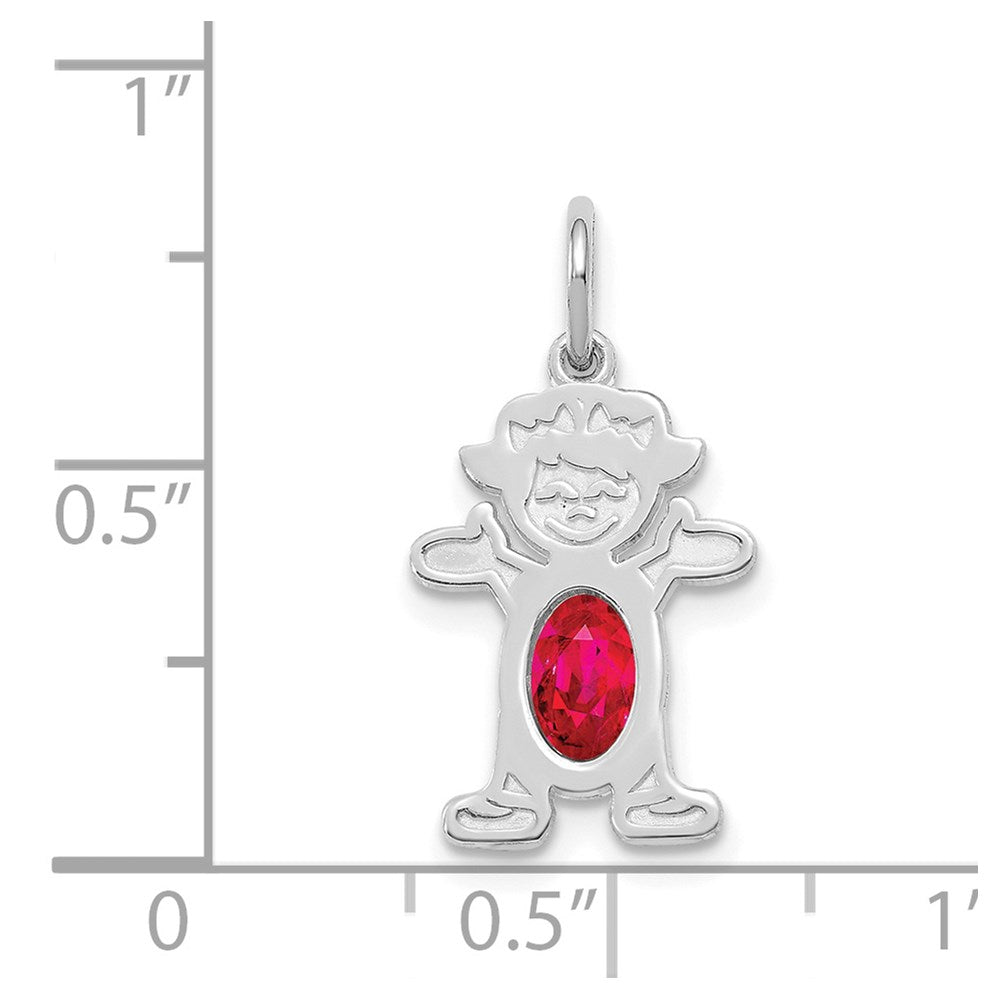 Girl Charm 6x4 Oval Genuine Ruby-July - WBC