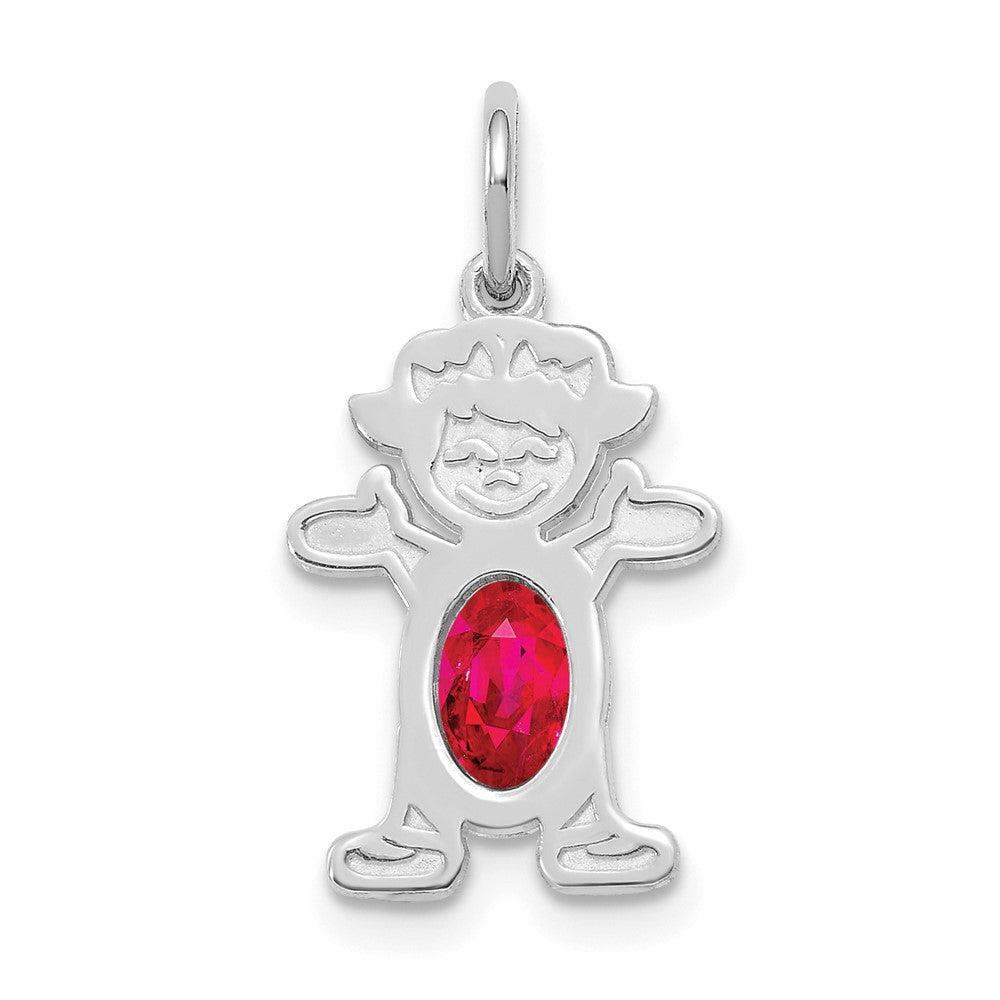 Girl Charm 6x4 Oval Genuine Ruby-July - WBC