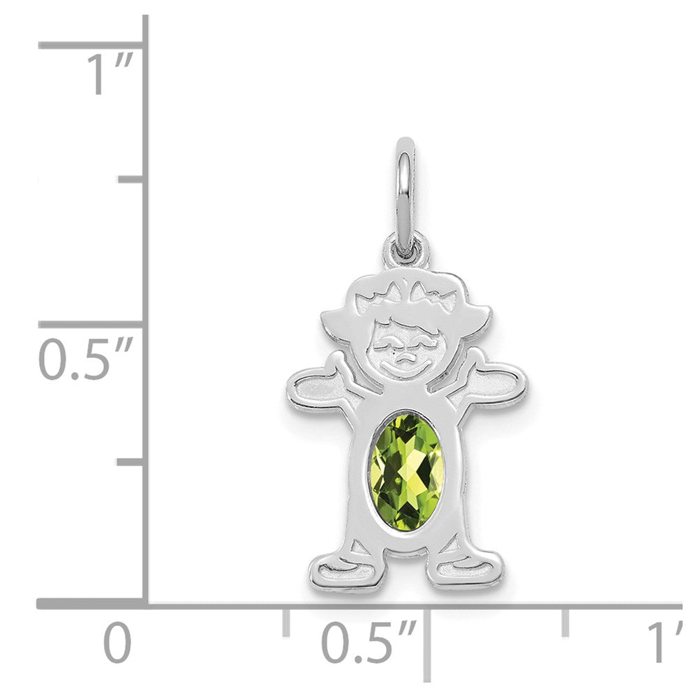 Girl Charm 6x4 Oval Genuine Peridot-August - WBC