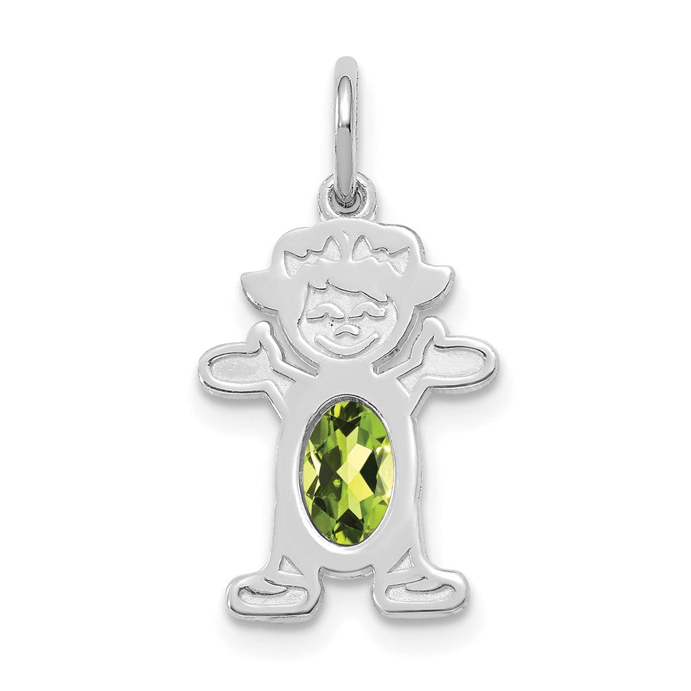 Girl Charm 6x4 Oval Genuine Peridot-August - WBC