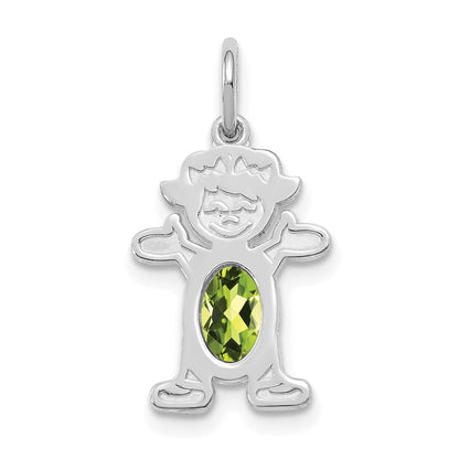 Girl Charm 6x4 Oval Genuine Peridot-August - WBC