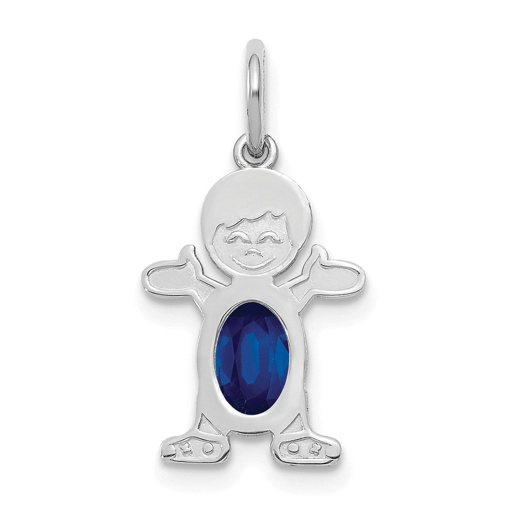 Boy Charm 6x4 Oval Genuine Sapphire-September - WBC