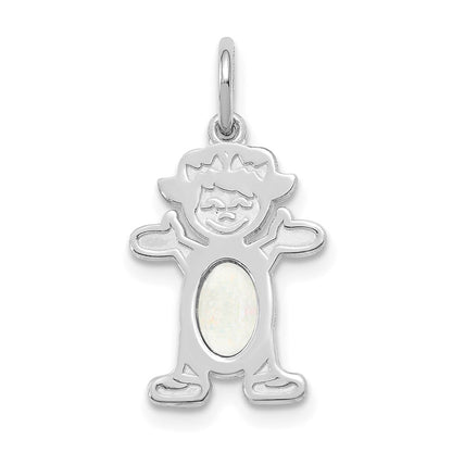 Girl Charm 6x4 Oval Genuine Opal-October - WBC