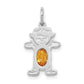 Girl Charm 6x4 Oval Genuine Citrine-November - WBC