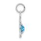 Girl Charm 6x4 Oval Genuine Blue Topaz-December - WBC
