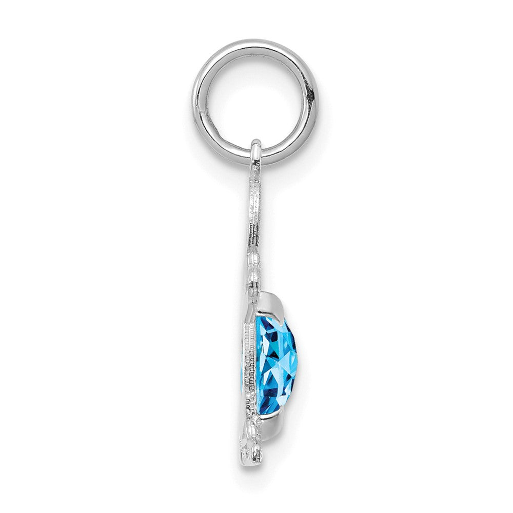 Boy Charm 6x4 Oval Genuine Blue Topaz-December - WBC