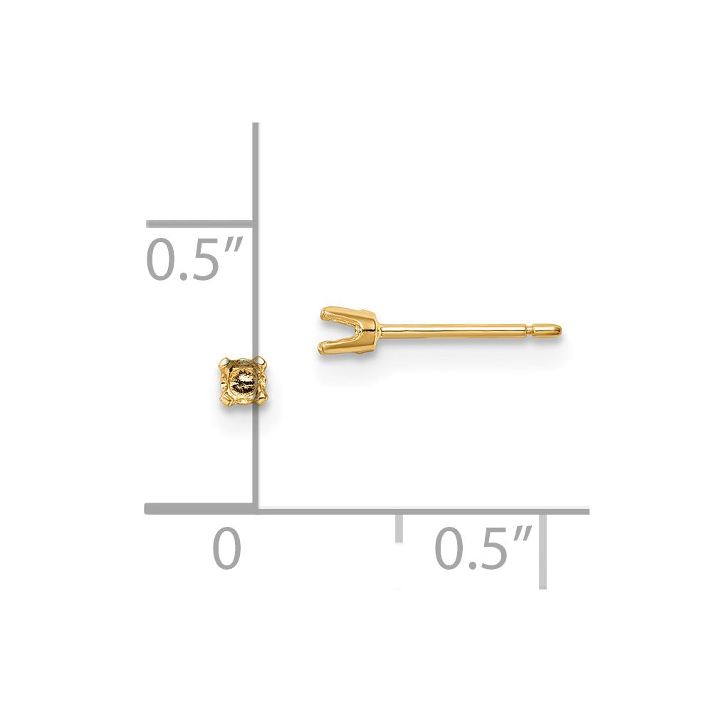 Round Stud Earring Mounting w/backs - WBC
