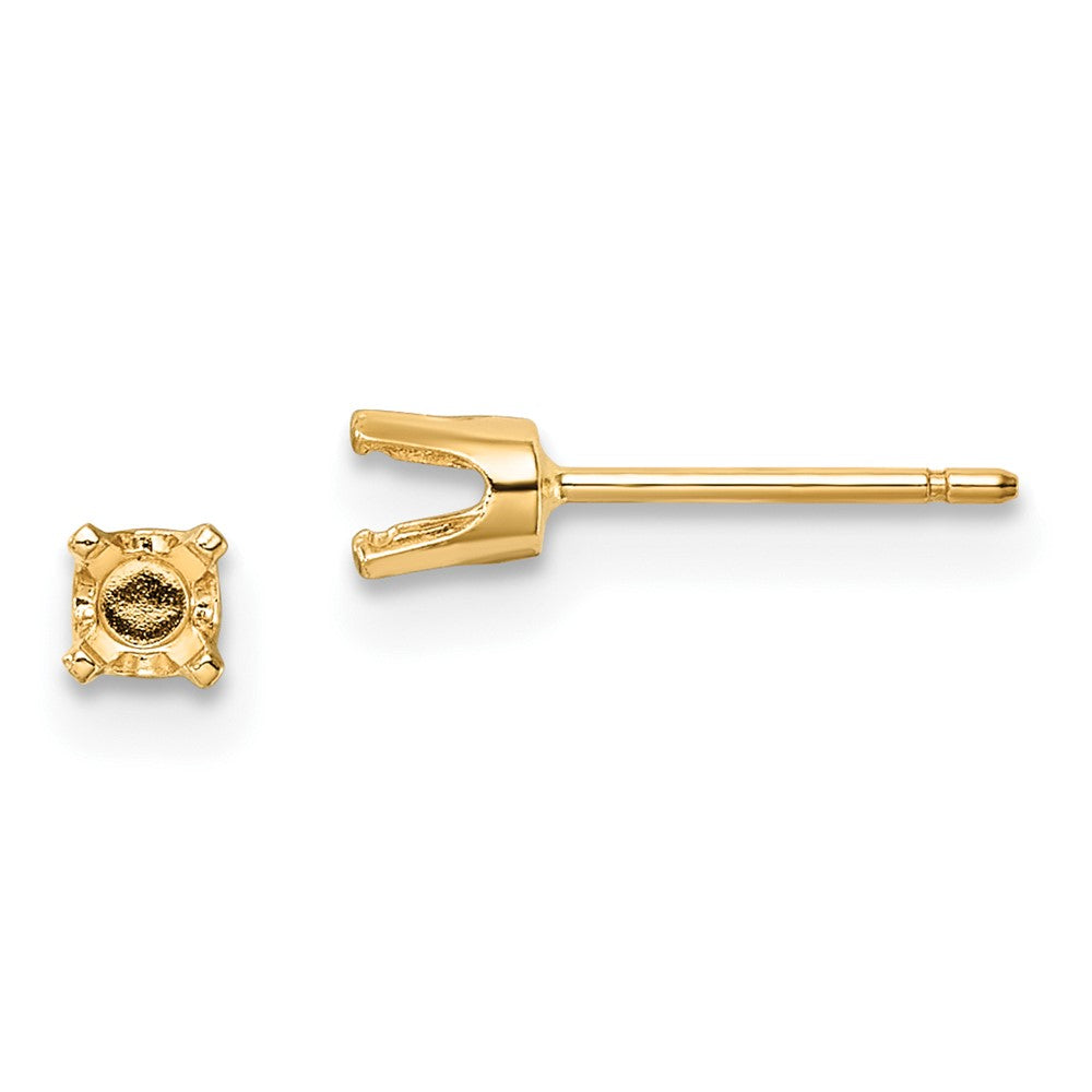 Round Stud Earring Mounting w/backs - WBC