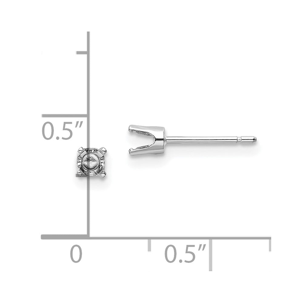 Round Stud Earring Mounting w/backs - WBC