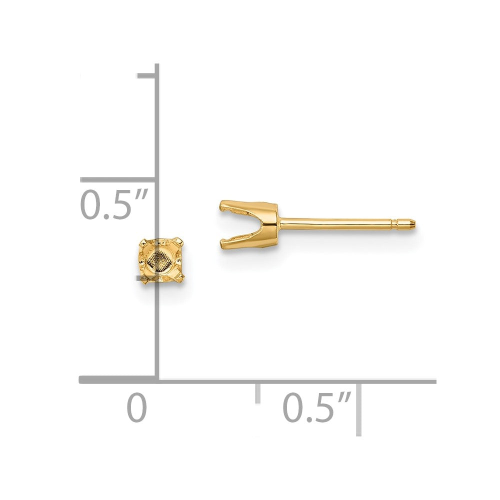 Round Stud Earring Mounting w/backs - WBC