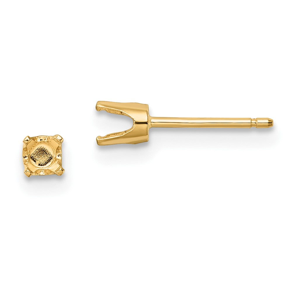 Round Stud Earring Mounting w/backs - WBC