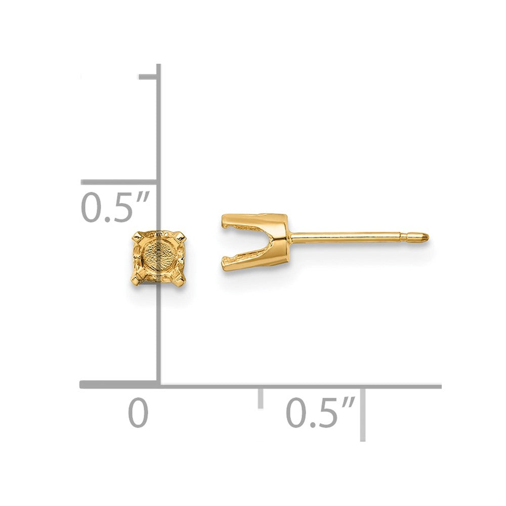 Round Stud Earring Mounting w/backs - WBC