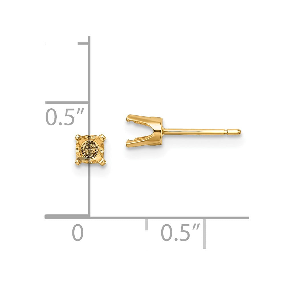 Round Stud Earring Mounting w/backs - WBC
