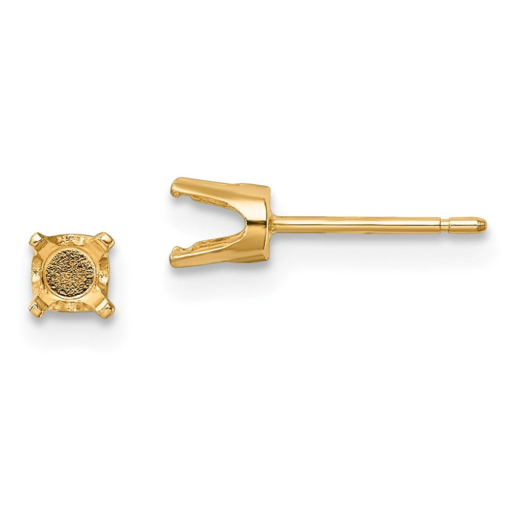Round Stud Earring Mounting w/backs - WBC