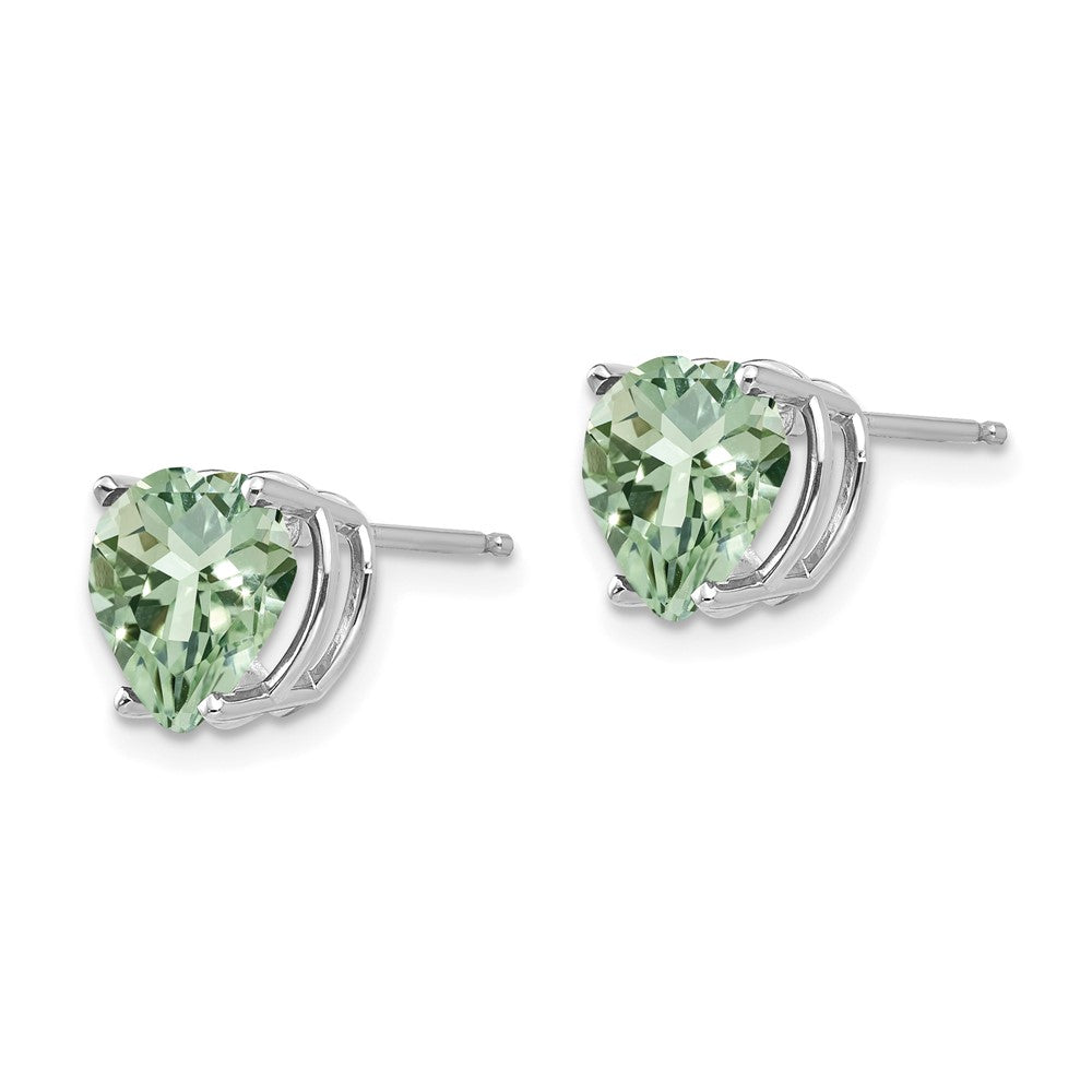 Heart Green Quartz Post Earrings - WBC