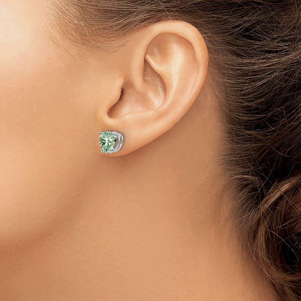 Heart Green Quartz Post Earrings - WBC