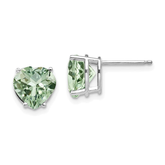 Heart Green Quartz Post Earrings - WBC