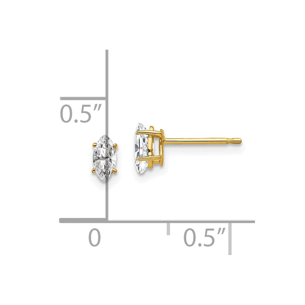 Marquise Cubic Zirconia Post Earrings - WBC
