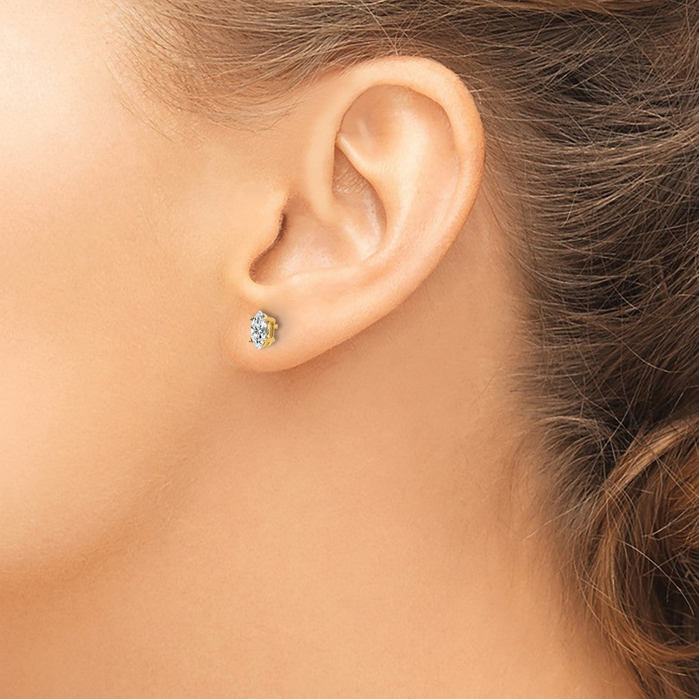 Marquise Cubic Zirconia Post Earrings - WBC