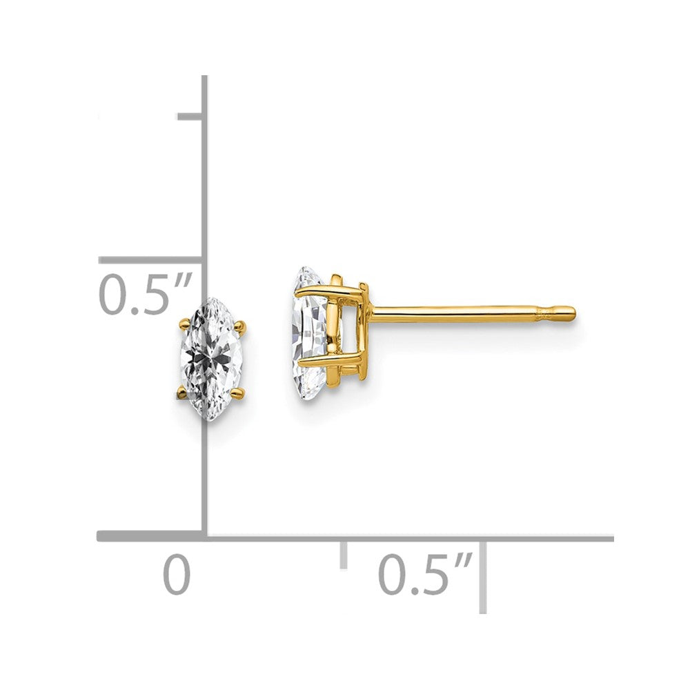 Marquise Cubic Zirconia Post Earrings - WBC