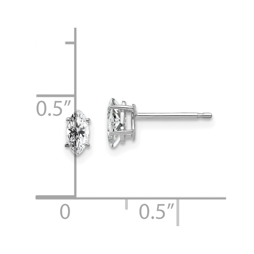 Marquise Cubic Zirconia Post Earrings - WBC