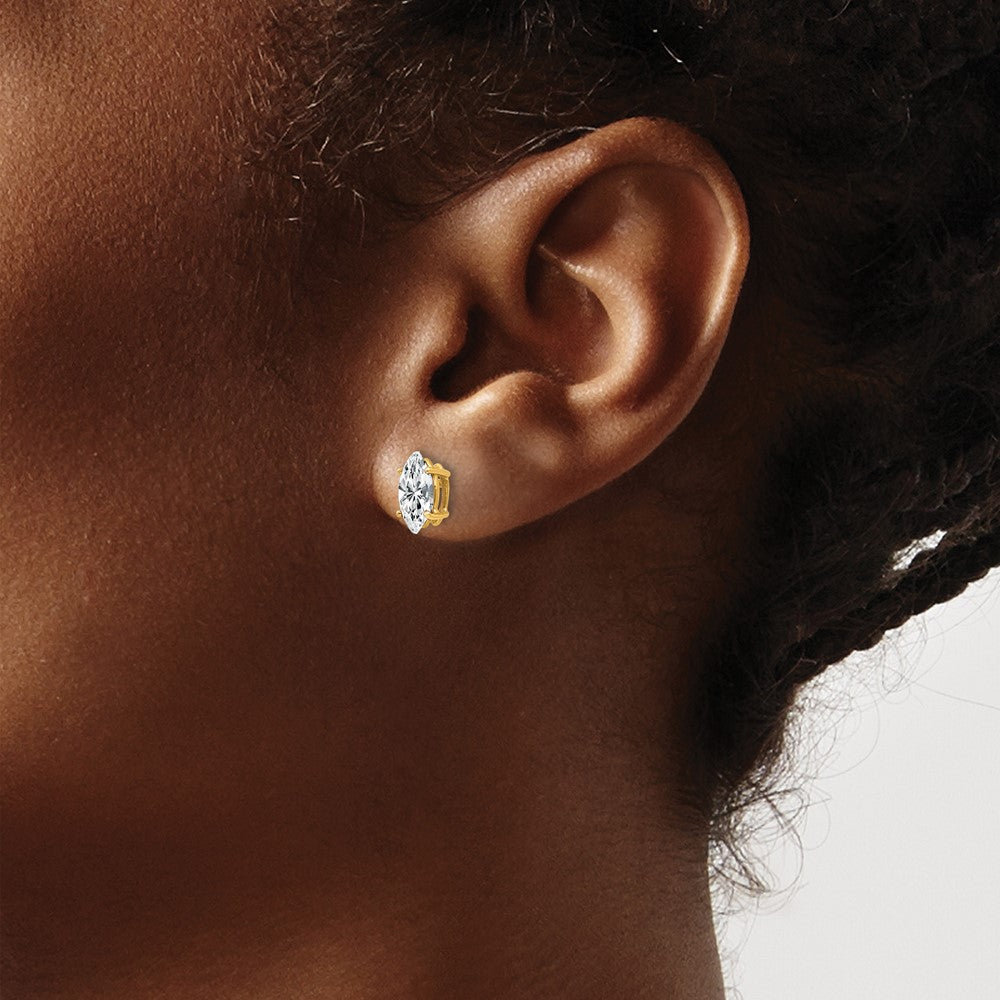 Marquise Cubic Zirconia Post Earrings - WBC