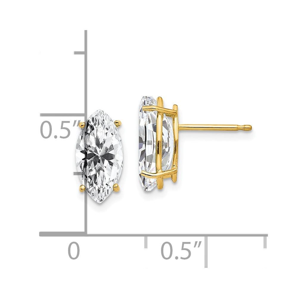 Marquise Cubic Zirconia Post Earrings - WBC