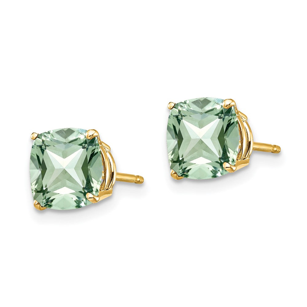 Cushion Green Quartz Post Earrings - WBC