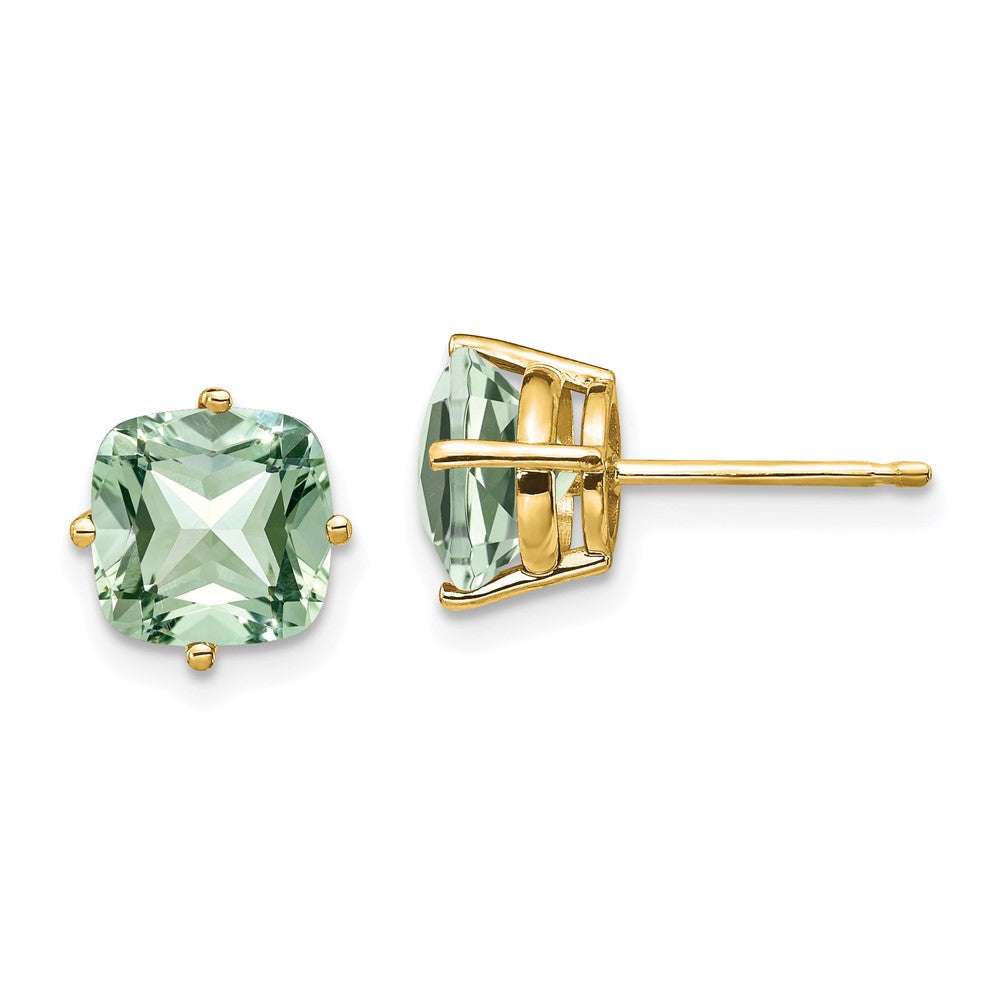 Cushion Green Quartz Post Earrings - WBC