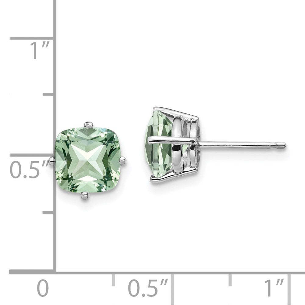 Cushion Green Quartz Post Earrings - WBC