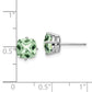 Cushion Green Quartz Checkerboard Post Earrings - WBC