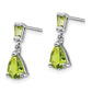 Pear/Baguette Peridot Dangle Post Earrings - WBC
