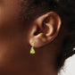 Pear/Baguette Peridot Dangle Post Earrings - WBC