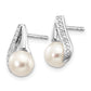 6- Button Freshwater Cultured Pearl and .02 carat Diamond Post Earrings - WBC