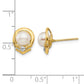 5- Button Freshwater Cultured Pearl and .02 Carat Diamond Post Earrings - WBC
