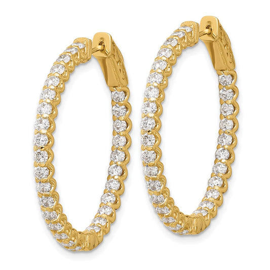 2.9 carat Diamond In/Out Oval Hoop w/Safety Clasp Earrings - WBC