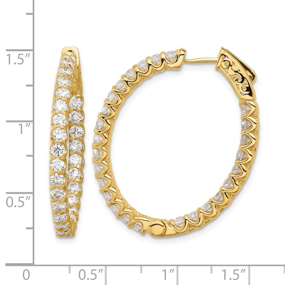 3.1 carat Diamond In/Out Oval Hoop w/Safety Clasp Earrings - WBC