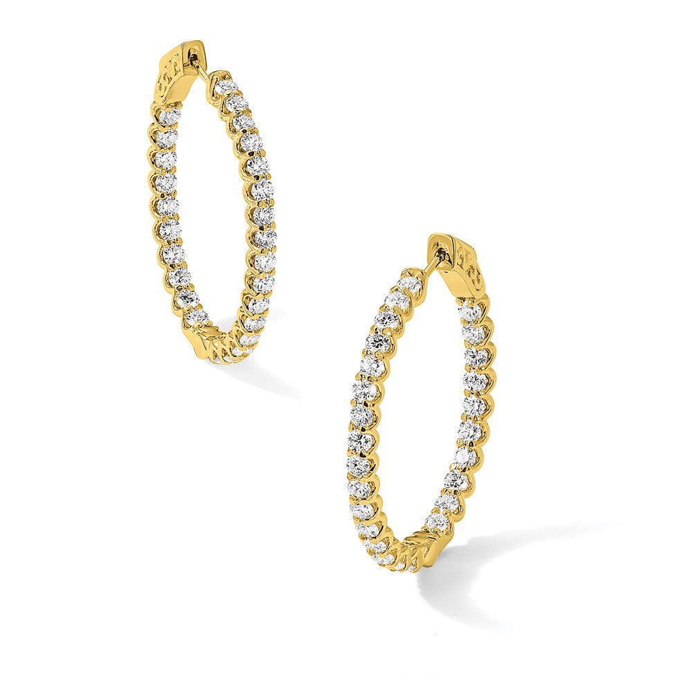 3.1 carat Diamond In/Out Oval Hoop w/Safety Clasp Earrings - WBC