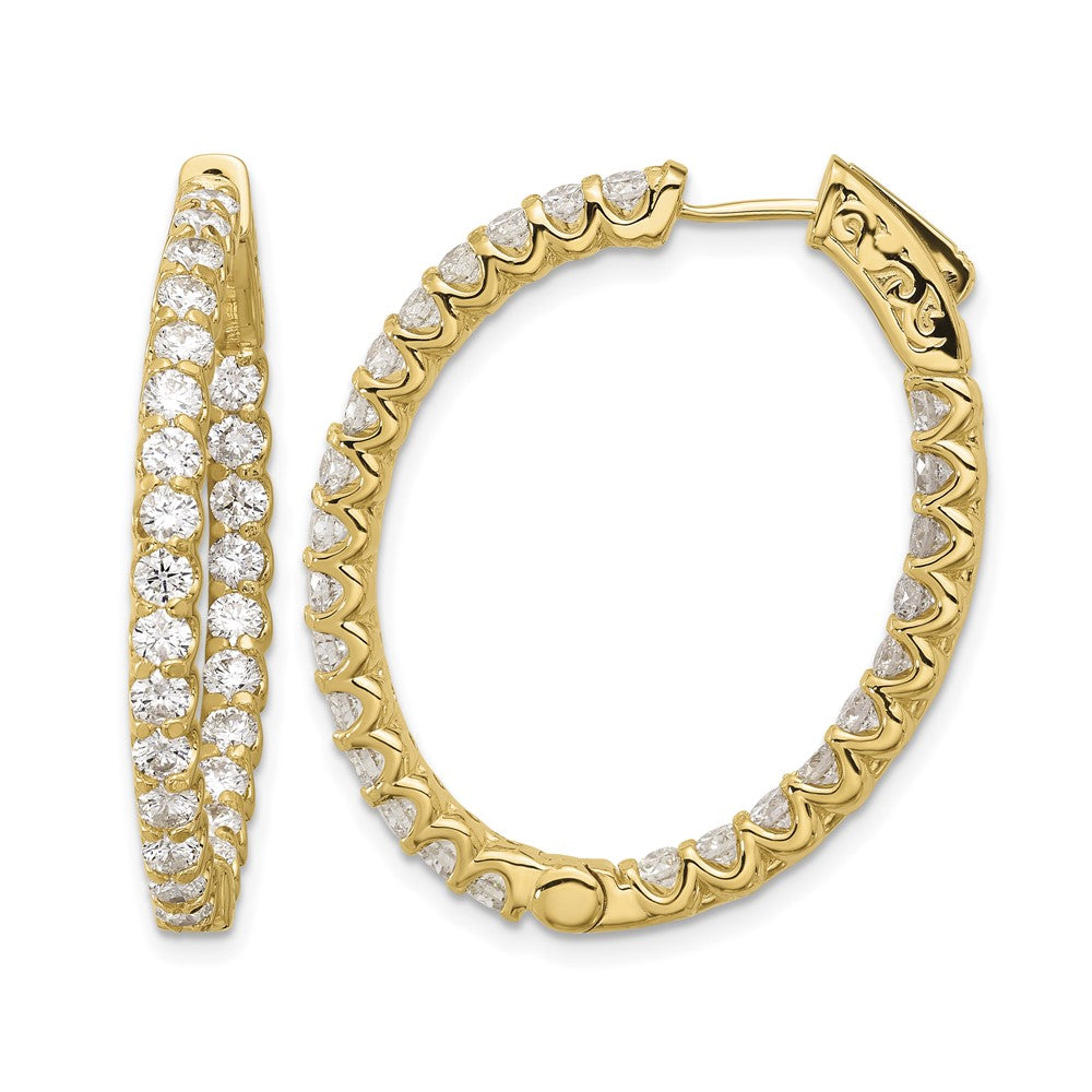 3.1 carat Diamond In/Out Oval Hoop w/Safety Clasp Earrings - WBC
